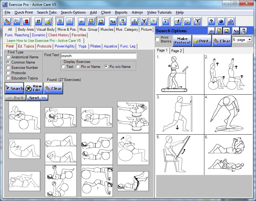 Exercise Pro Active Care Search Screen 5